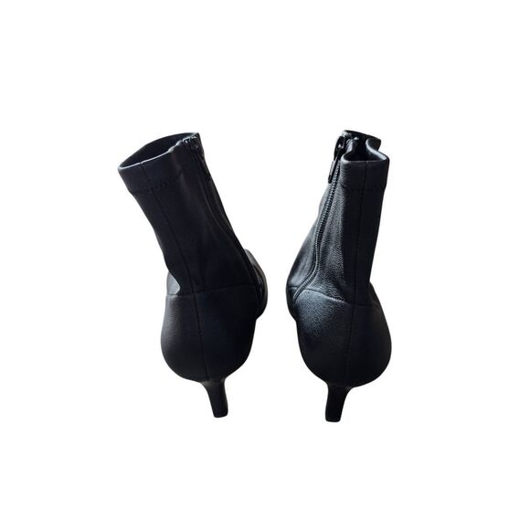 Paige Boots Annika Kitten Heel Size 6 Black Leather Pull On Sock Booties - Picture 5 of 7